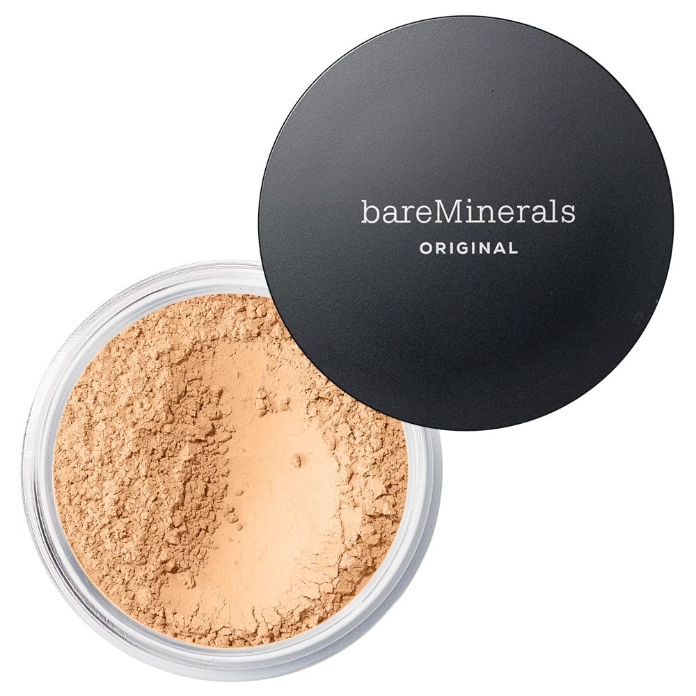 BareMinerals fundación polvo original SPF15 con acabado satinado para piel suave y uniforme.