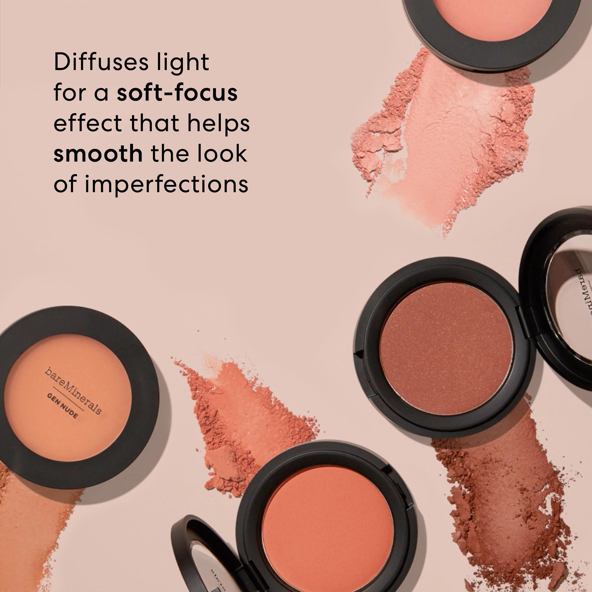 bareMinerals Gen Nude rubor en polvo Pink Me Up aplicación fácil con color suave