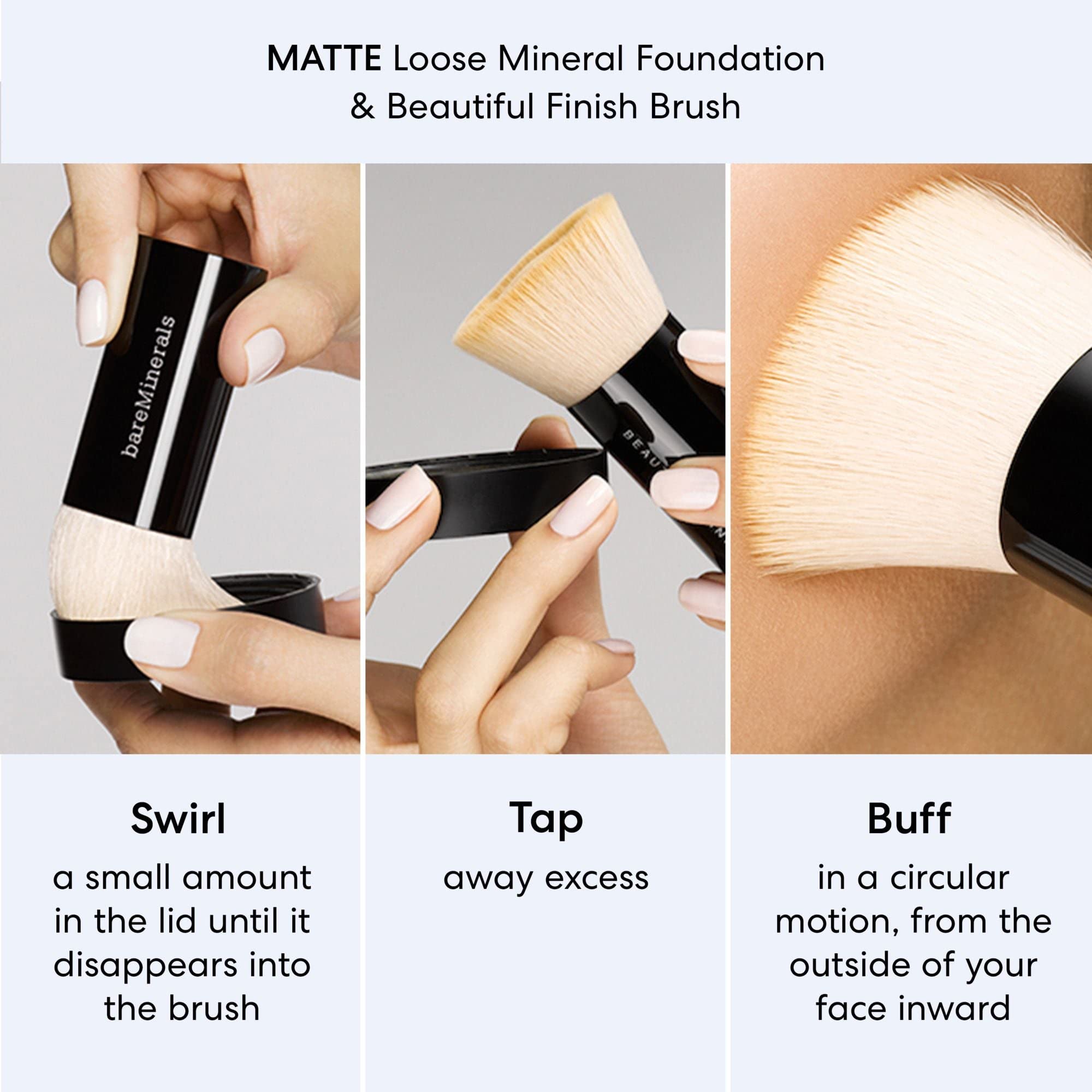 Retoques diarios con bareMinerals Original Matte Foundation SPF 15 para un aspecto natural.