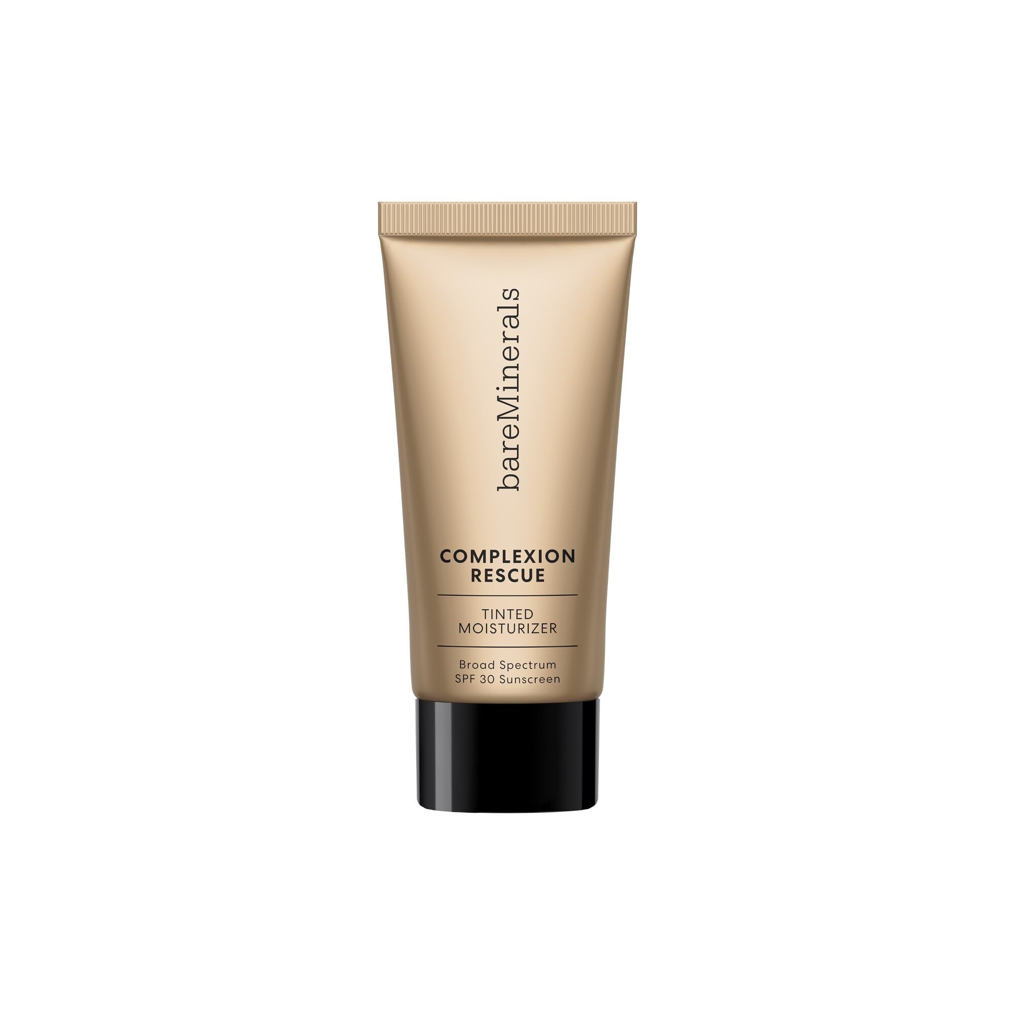 BareMinerals Complexion Rescue crema tintada Suede 04 en envase, hidratación ligera para piel seca.
