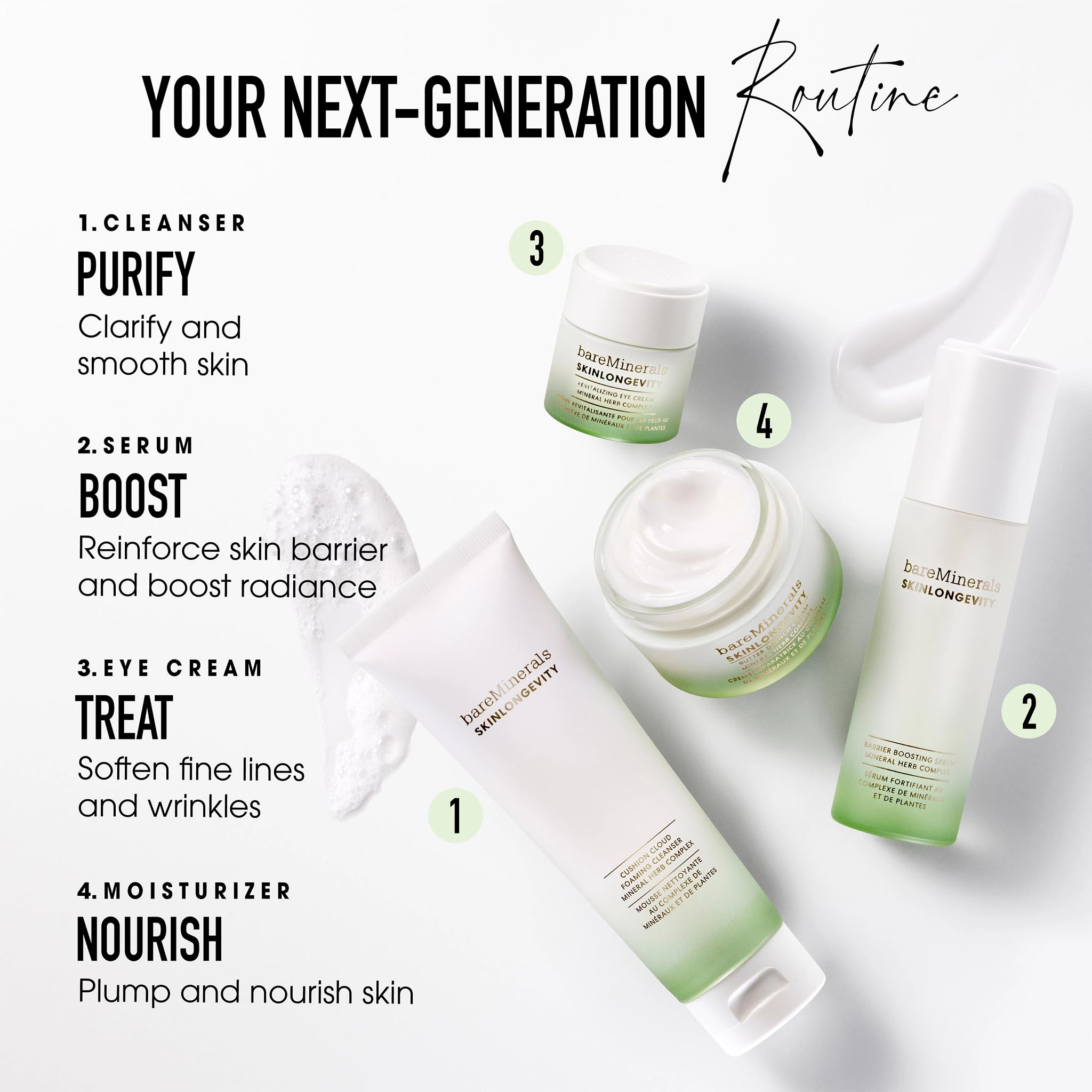 bareMinerals Skinlongevity ingredientes clave de hierbas y minerales