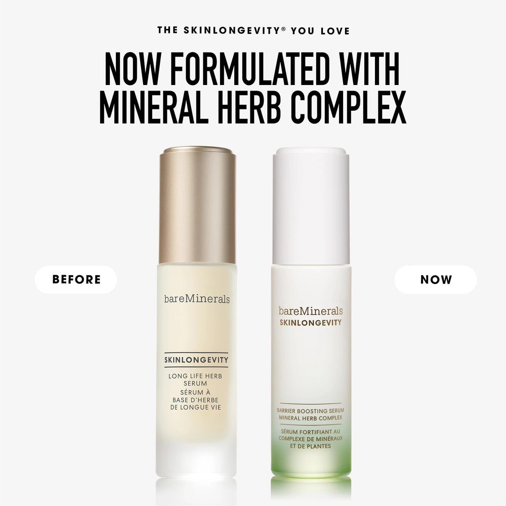 bareMinerals Skinlongevity serum sin gluten, opción limpia para la rutina facial.