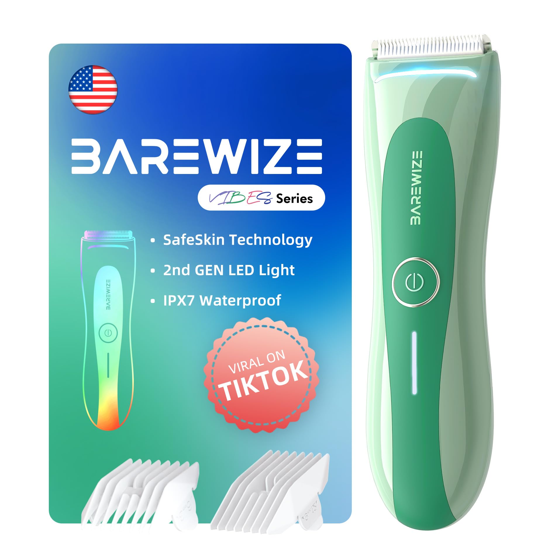 BAREWIZE Bikini Trimmer con luz de precision para zonas difíciles.