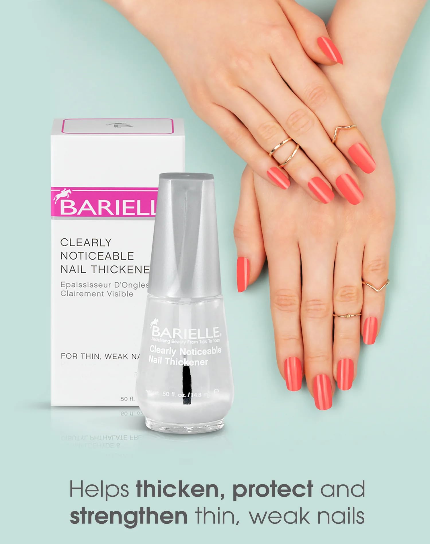 BARIELLE Clearly Noticeable Nail Thickener aplicación rápida de una capa clara.