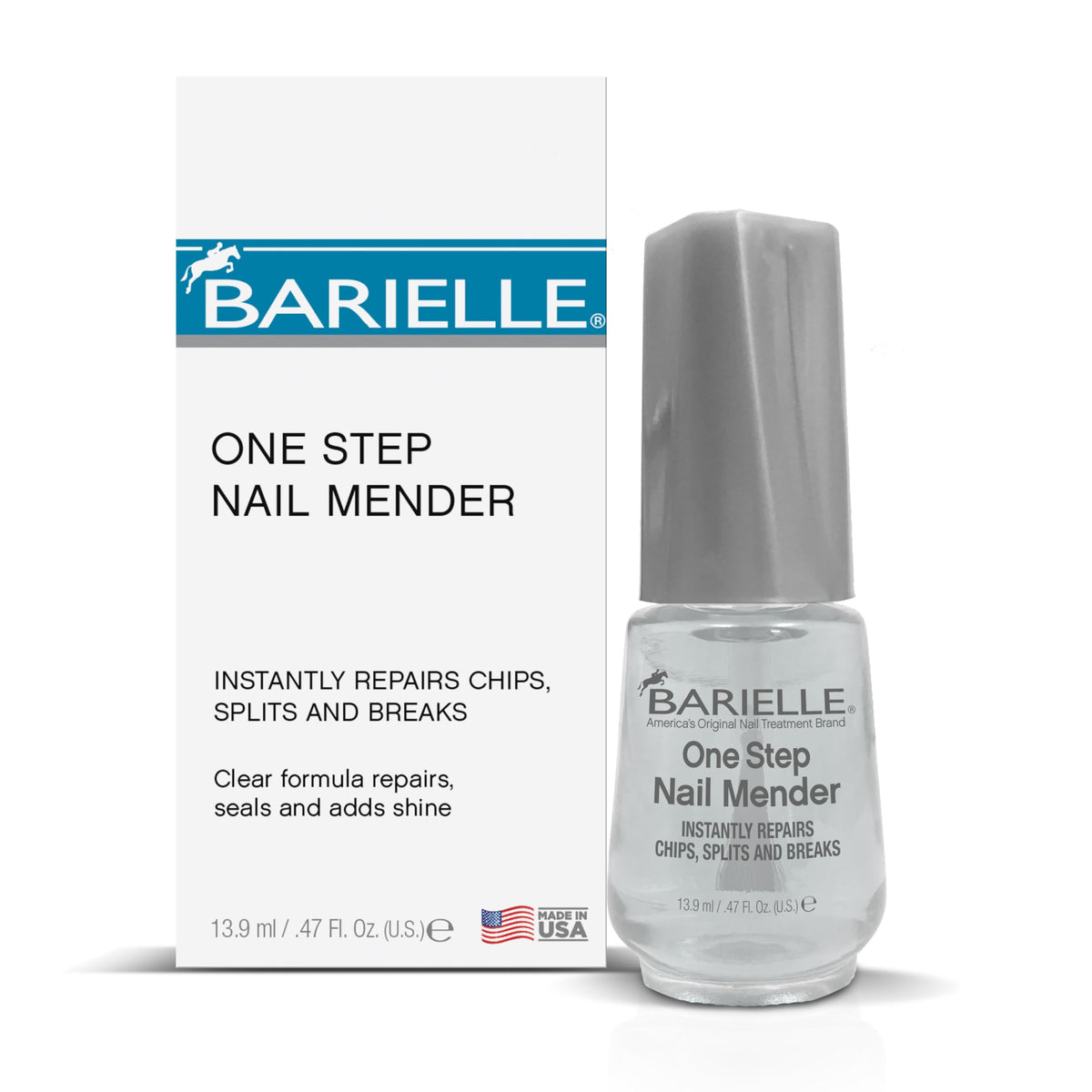 Barielle reparador de uñas con brocha para aplicación suave.