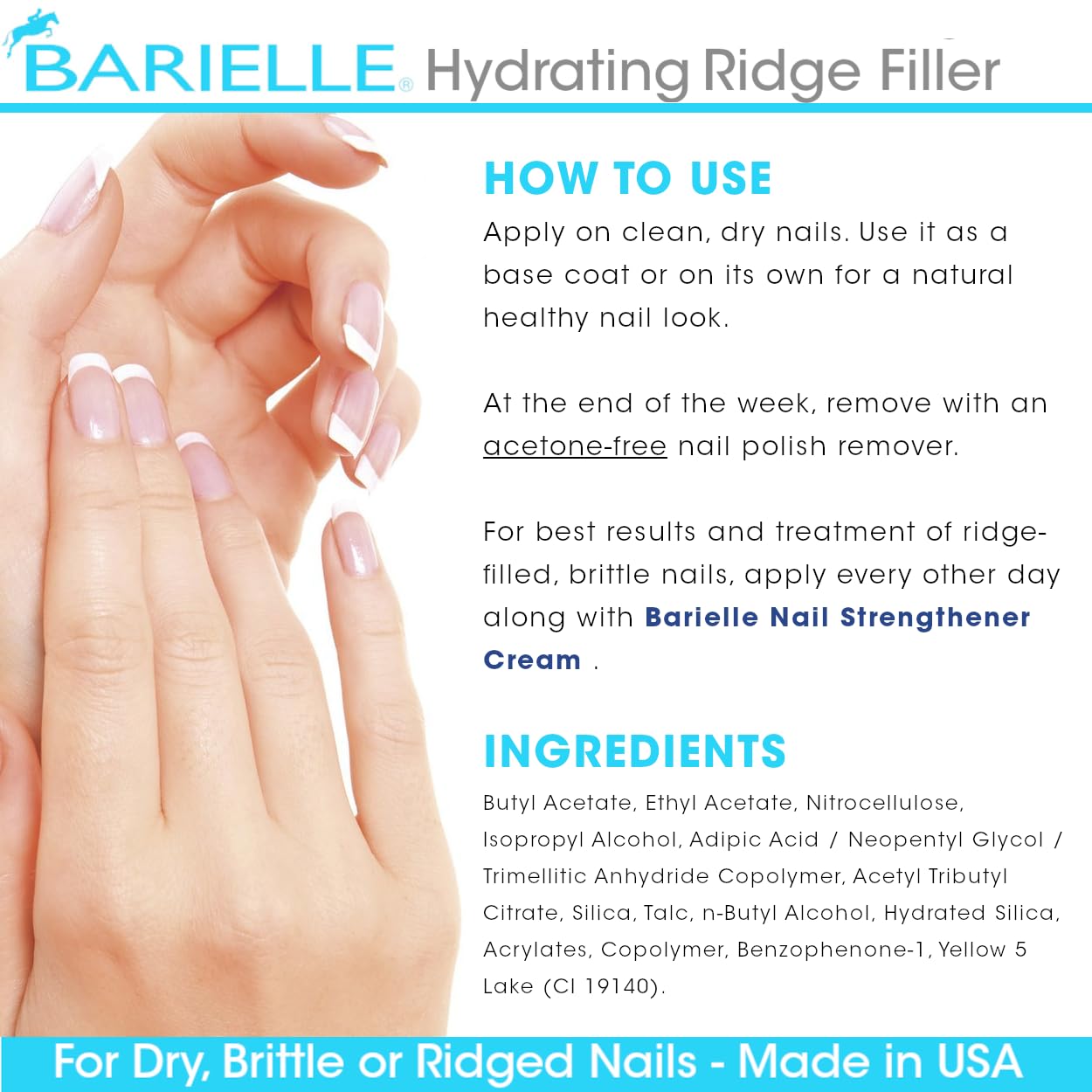 Capa base para esmaltar Barielle, uñas preparadas y protegidas