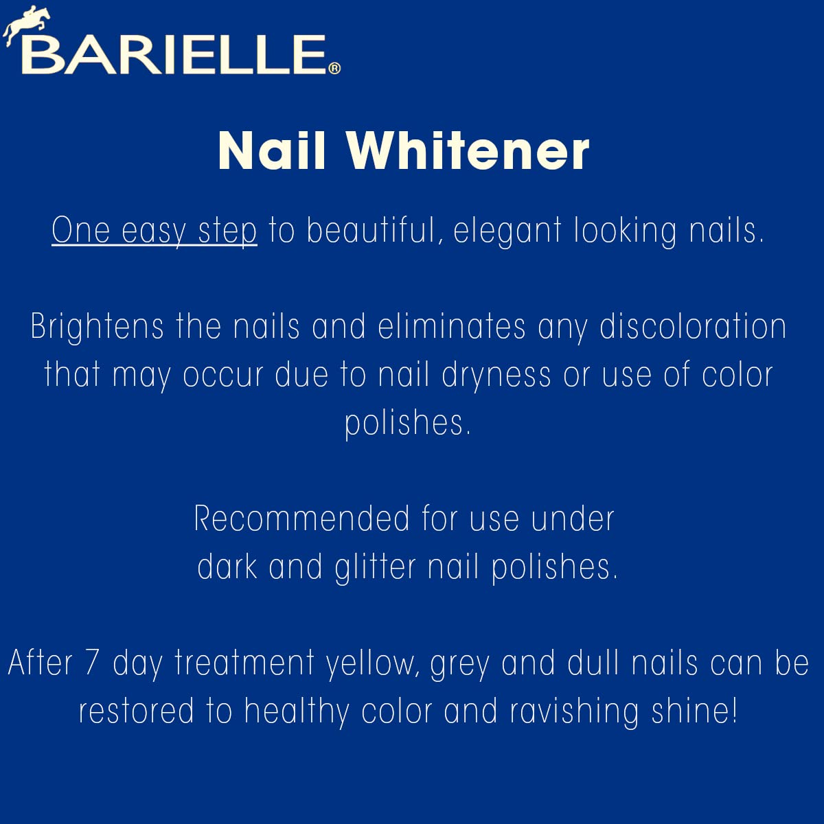 Barielle blanqueador de uñas: uñas amarillas más claras con acabado natural.