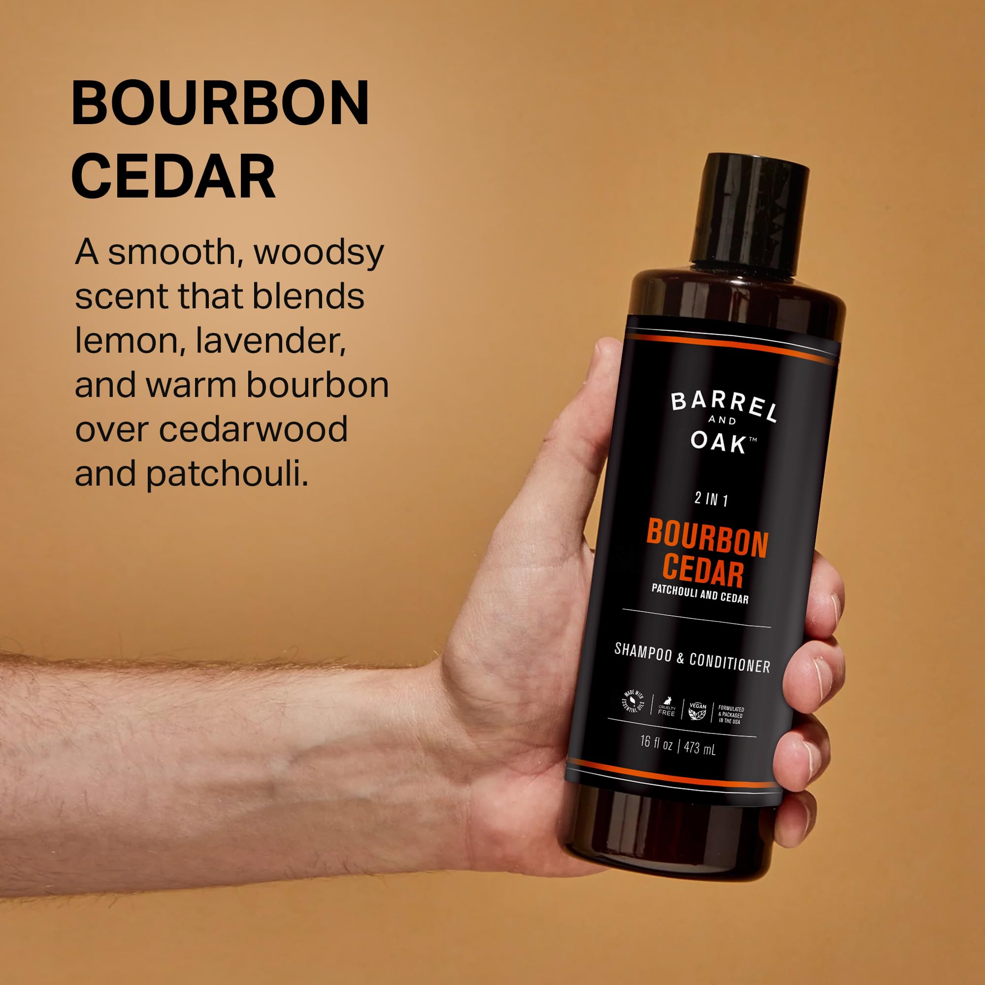 Barrel & Oak 2 en 1 champú-libre de crueldad etiqueta: vegano