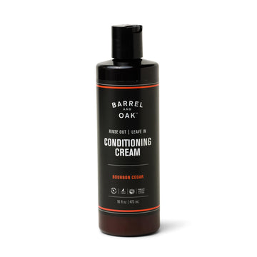 Barrel & Oak acondicionador sin enjuague, botella, hidrata y aporta brillo suave al cabello.