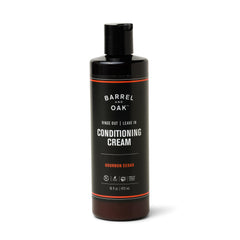 Barrel & Oak acondicionador sin enjuague, botella, hidrata y aporta brillo suave al cabello.