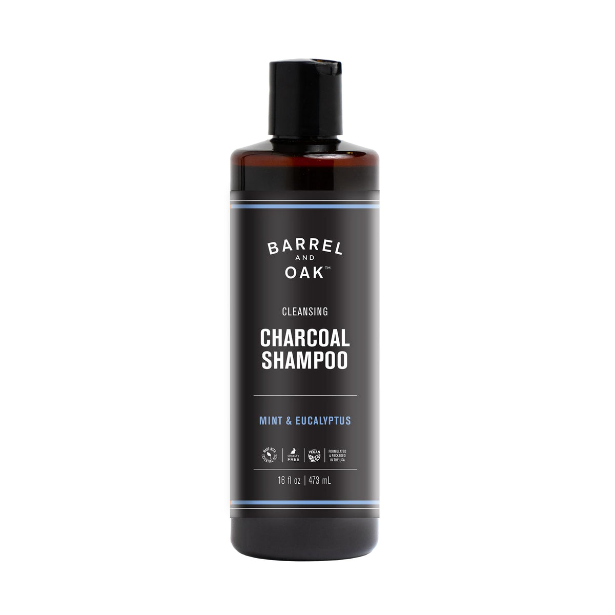 Barrel & Oak: botella de champú con carbón activado para frescura duradera