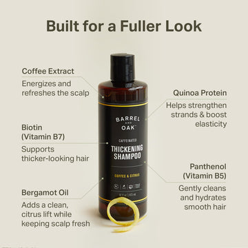Barrel & Oak extracto cafeína y bergamota, aroma renovador para empezar el día.