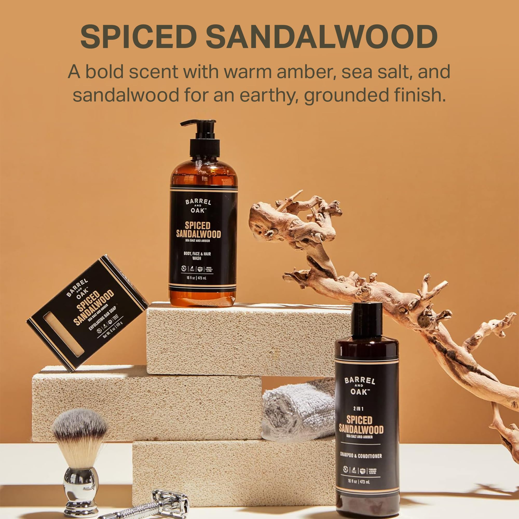 Barrel & Oak opción vegana y cruelty-free, fabricado en Estados Unidos.