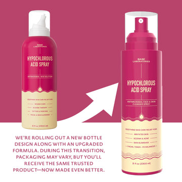 BASE LABORATORIES Hipocloroso botella, limpieza facial suave y práctica.