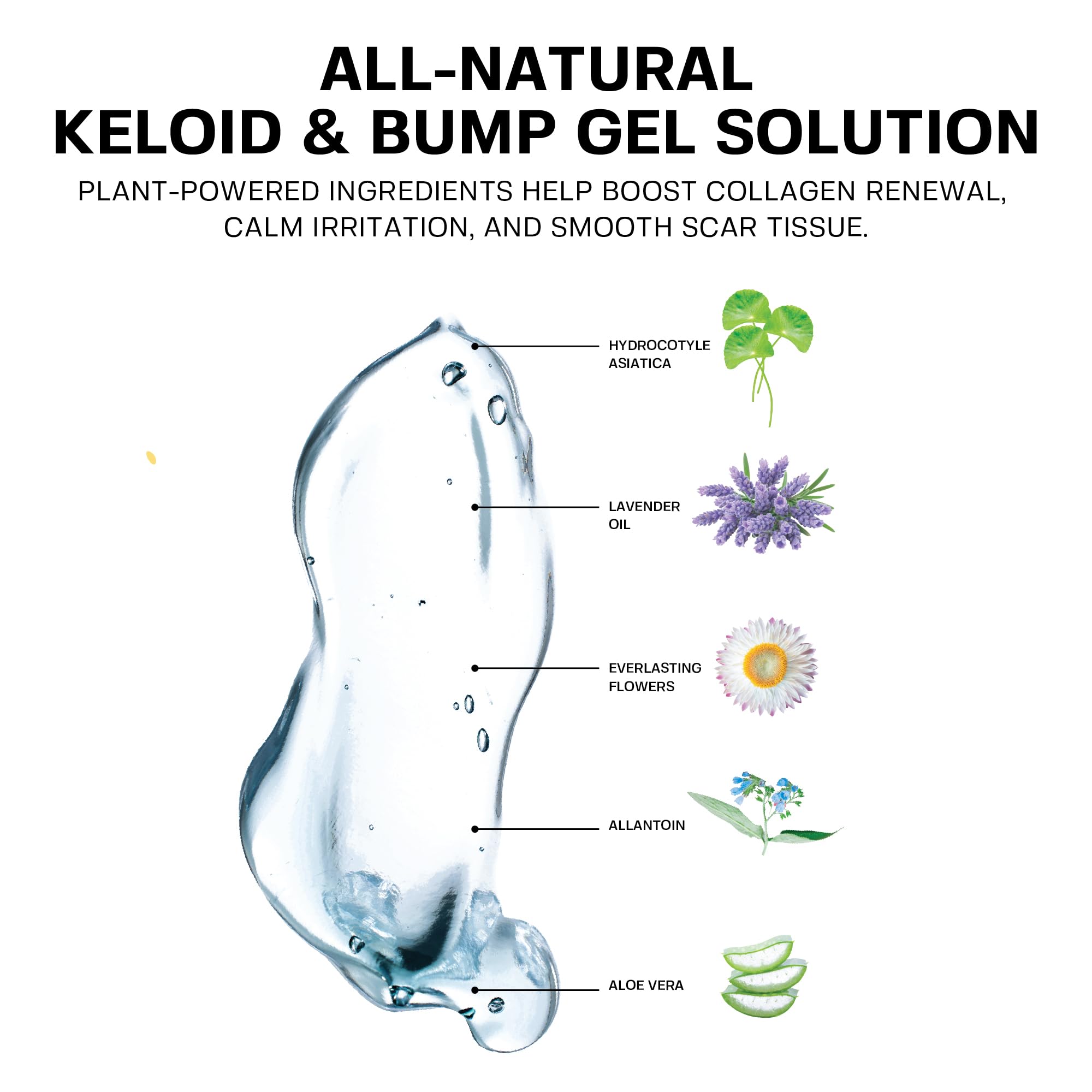 BASE LABORATORIES Keloid Bump Removal Gel frasco de 2 onzas para cuidado en casa