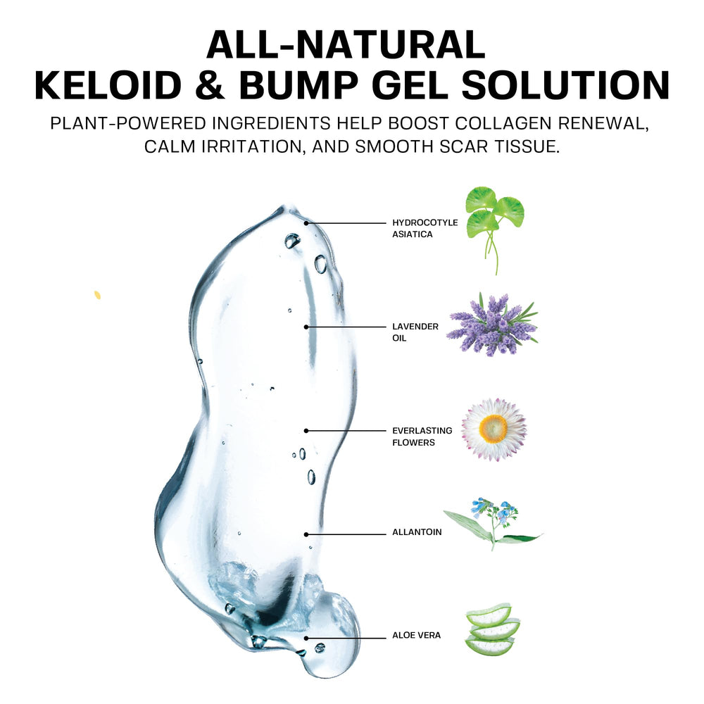 BASE LABORATORIES Keloid Bump Removal Gel frasco de 2 onzas para cuidado en casa