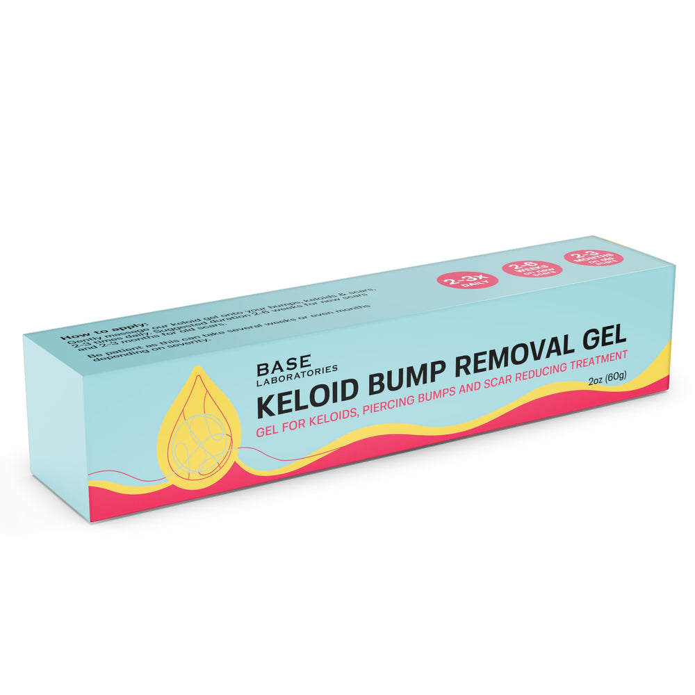 BASE LABORATORIES Keloid Bump Removal Gel instrucciones de aplicación fáciles