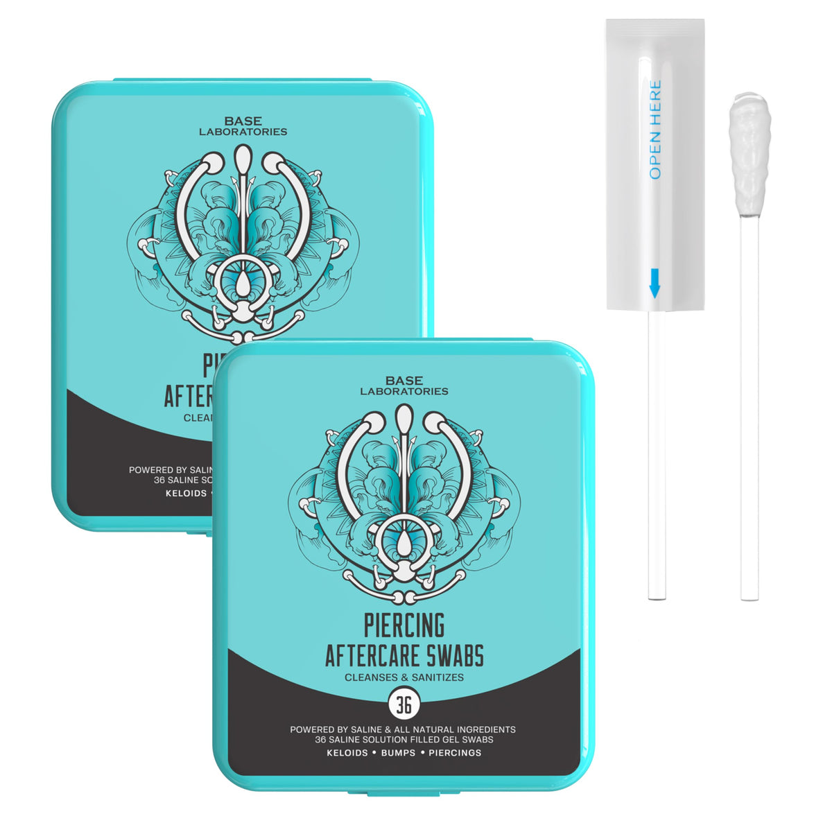 BASE LABORATORIES keloid bump removal swab in compact container for on-the-go care