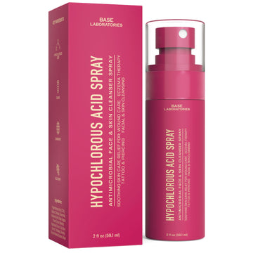 BASE LABORATORIES spray hipocloroso para rostro, limpieza rápida en viaje.