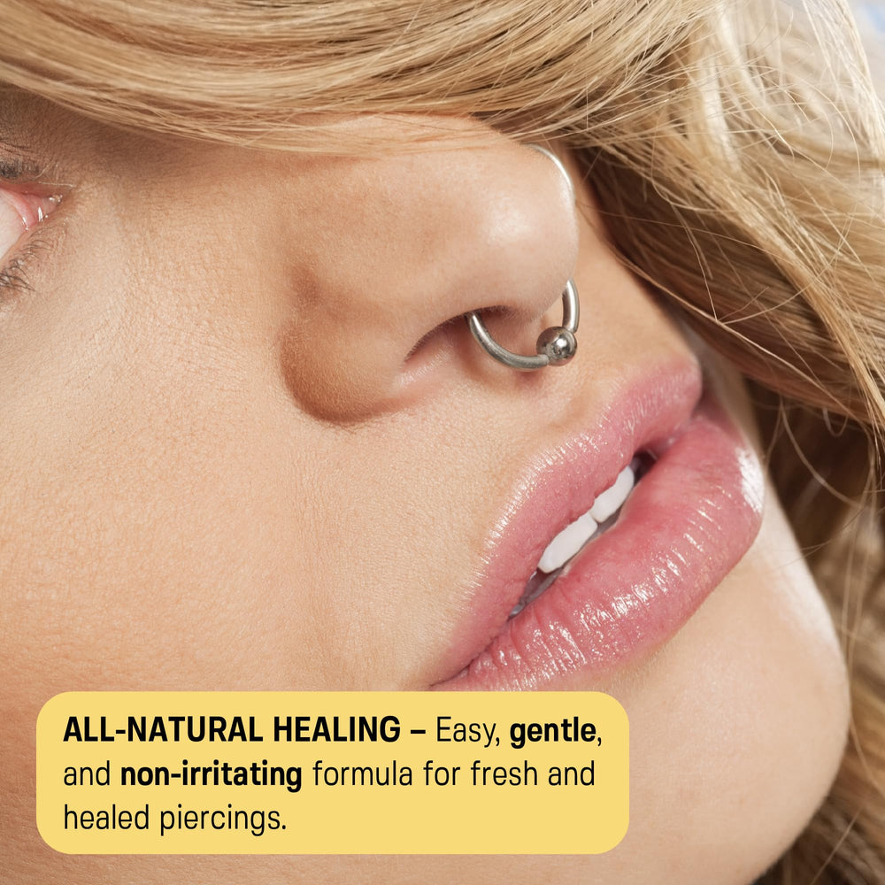 Base Labs kit cuidado piercings, dos piezas para uso diario.