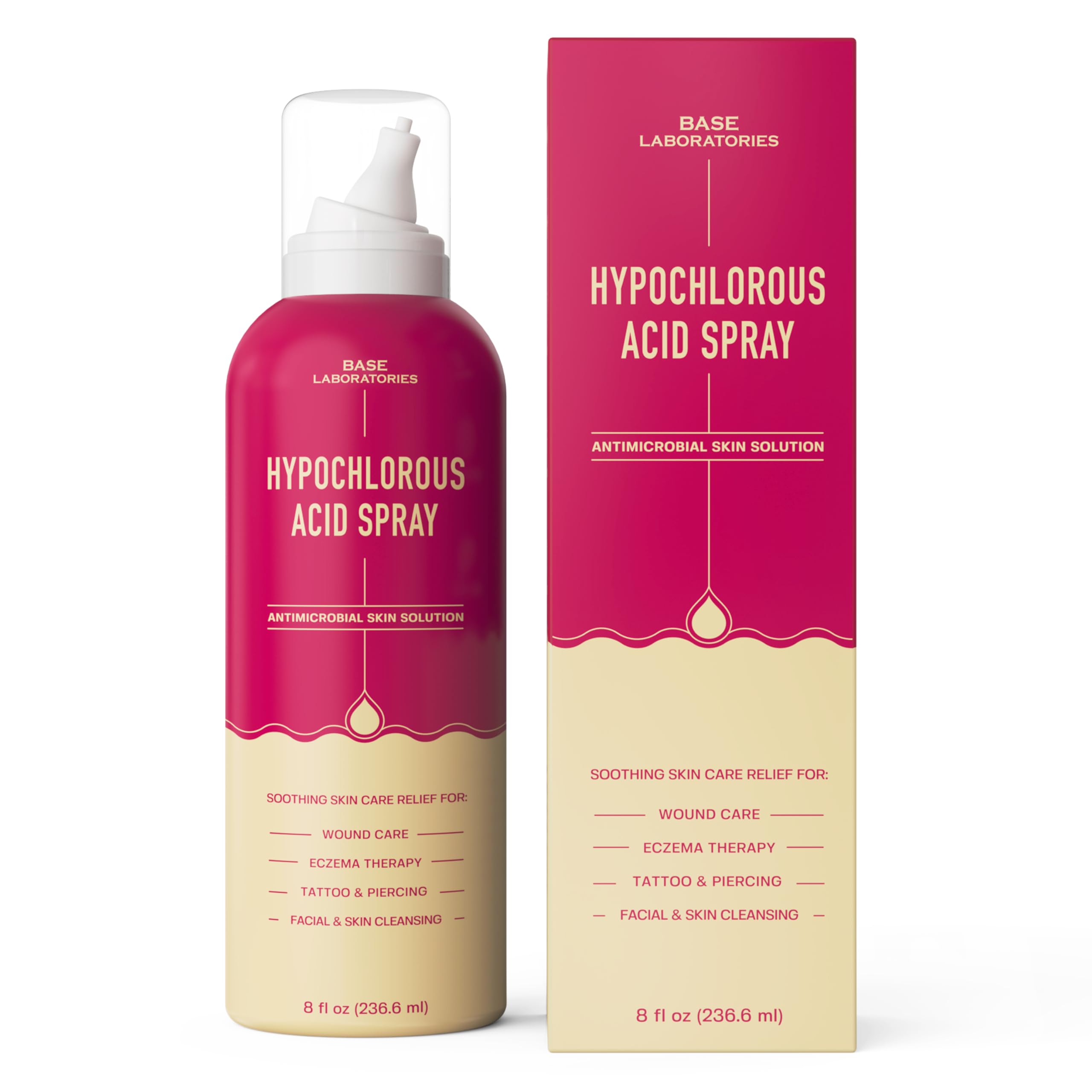 Base Labs nebulizador hipocloroso piercing uso diario, limpieza delicada.