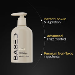 BASE D BODYWORKS soin sans rinage : application des mains pour dompter les frisottis