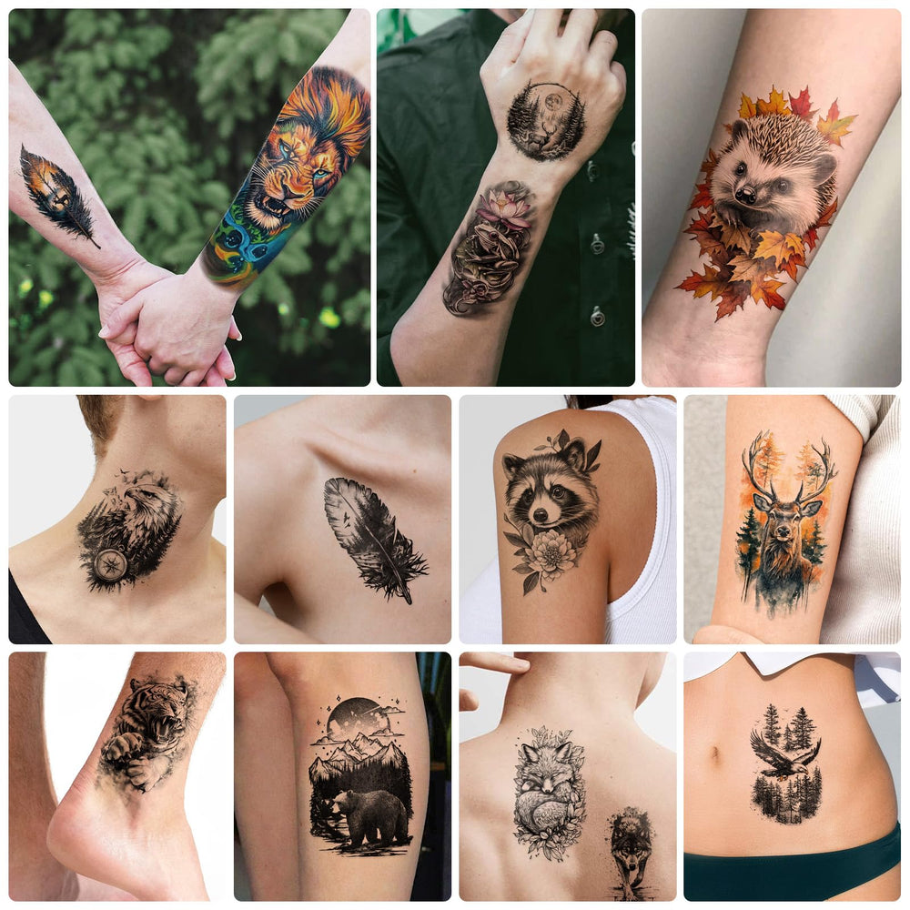 BASIFA tatuaje temporal águila para media manga, estilo dinámico.