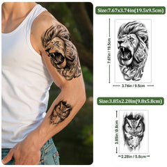 BASIFA tatuaje temporal tigre para media manga, apariencia poderosa.