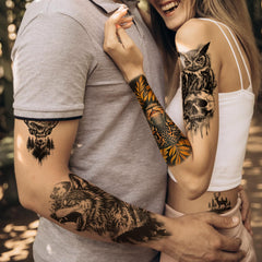 BASIFA tatuaje temporal oso para media manga, símbolo de fortaleza.