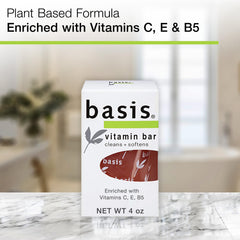 Basis Vitamin Bar textura cremosa para limpieza suave y nutritiva.