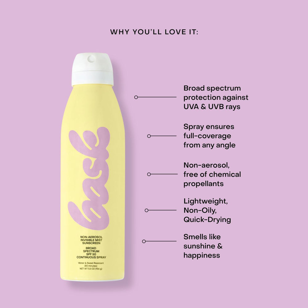 Bask Protección Solar SPF50, aroma vainilla y coco ideal para verano