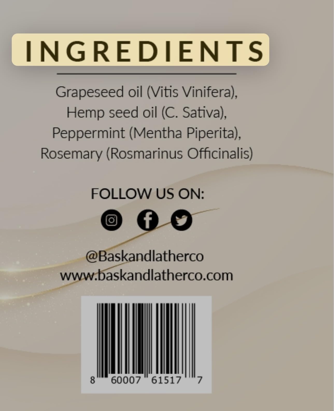 BASK & LATHER Envase elegante para producto capilar natural