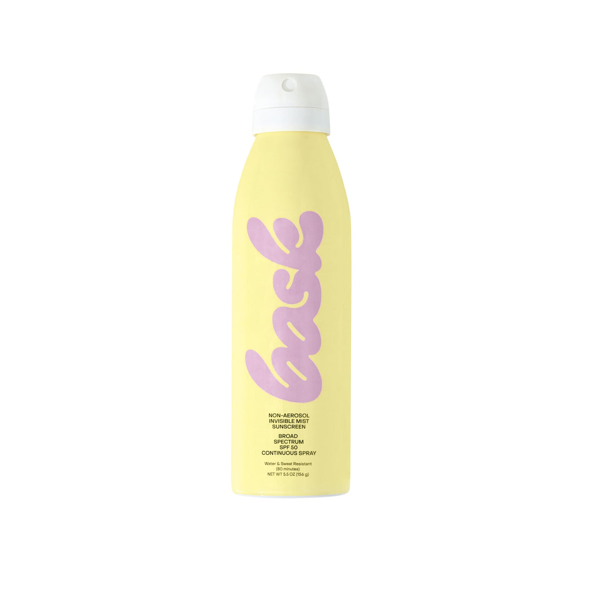 Bask Protección Solar SPF50 en spray sin aerosol sobre botella, protección duradera