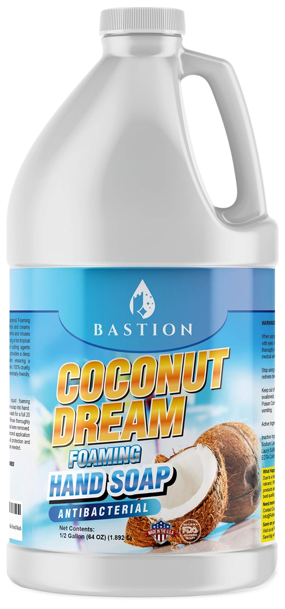 Bastion Jabon Manos Espumoso Coco Dream en botella para lavado diario suave.