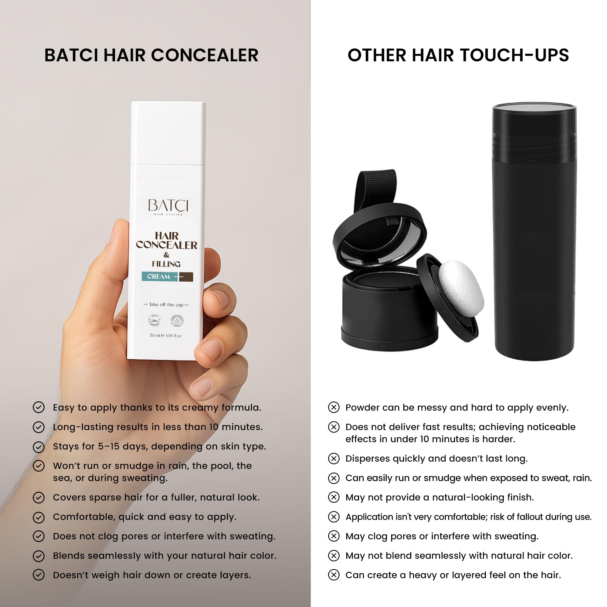 BATCI Hair Atelier texture sans fibres pour fini lisse
