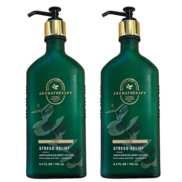 Bath & Body Works alivio de estrés con eucalipto y menta, loción corporal hidratante.