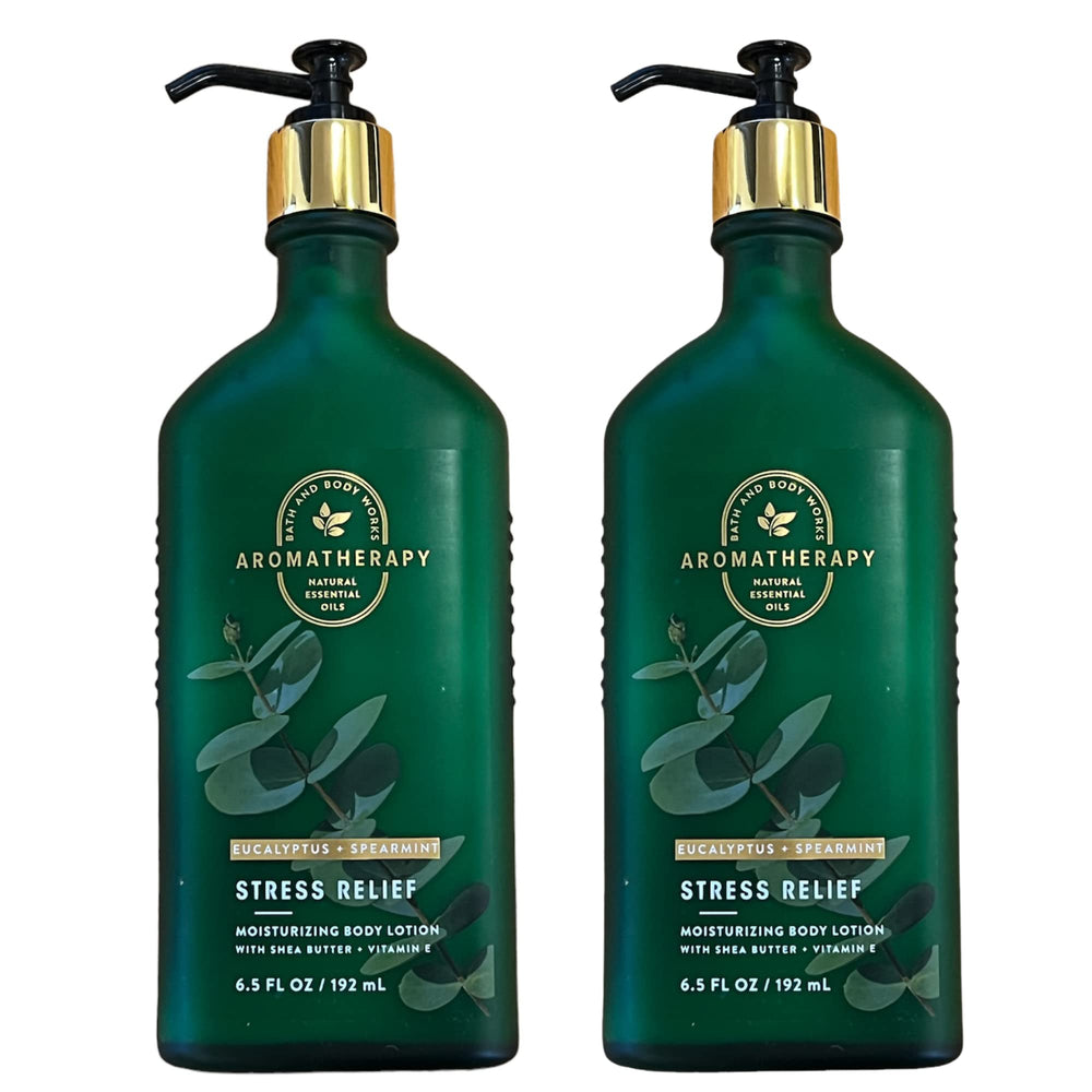 Bath & Body Works alivio de estrés con eucalipto y menta, loción corporal hidratante.