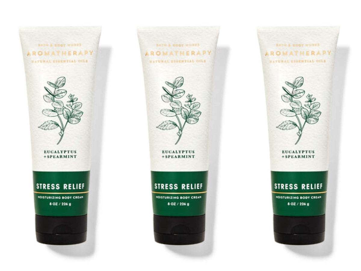 Bath and Body Works crema corporal aromaterapia: eucalipto y menta para relajación.