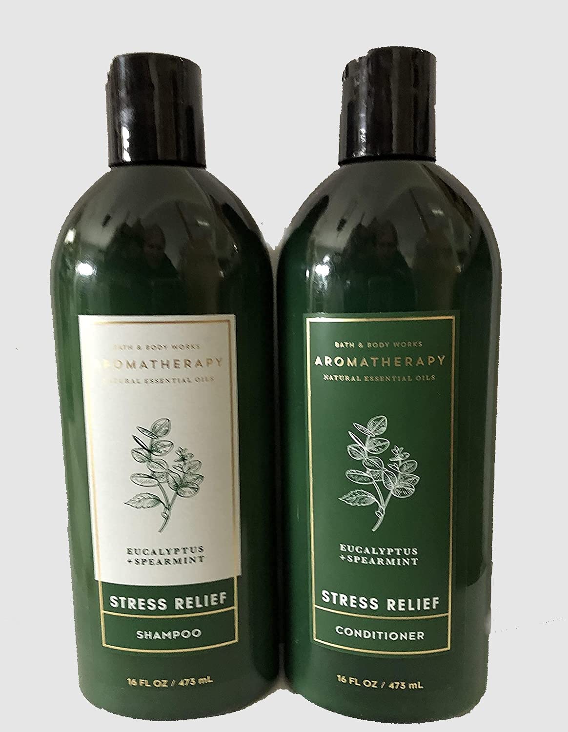Botella de champú Bath & Body Works Aromaterapia Eucalipto Menta, fragancia calmante para el día