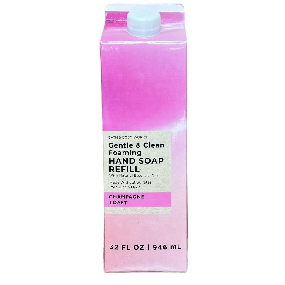 Bath & Body Works Champagne Toast relleno jabón espuma suave para uso diario.