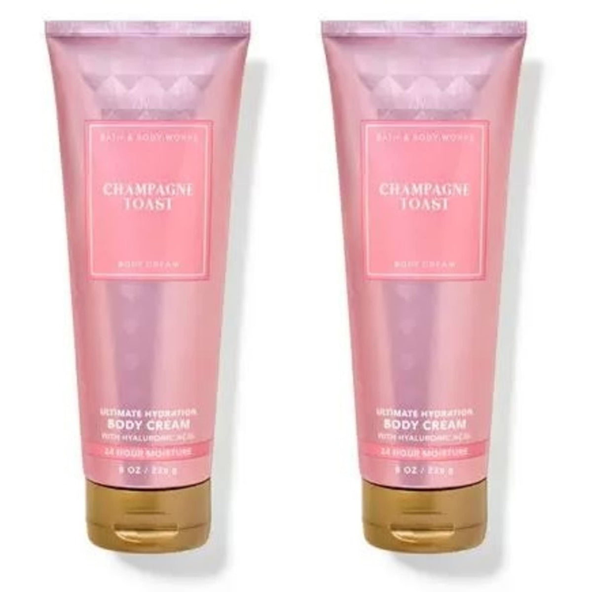 Champagne Toast set regalo 2 cremas 8 oz, hidratación suave
