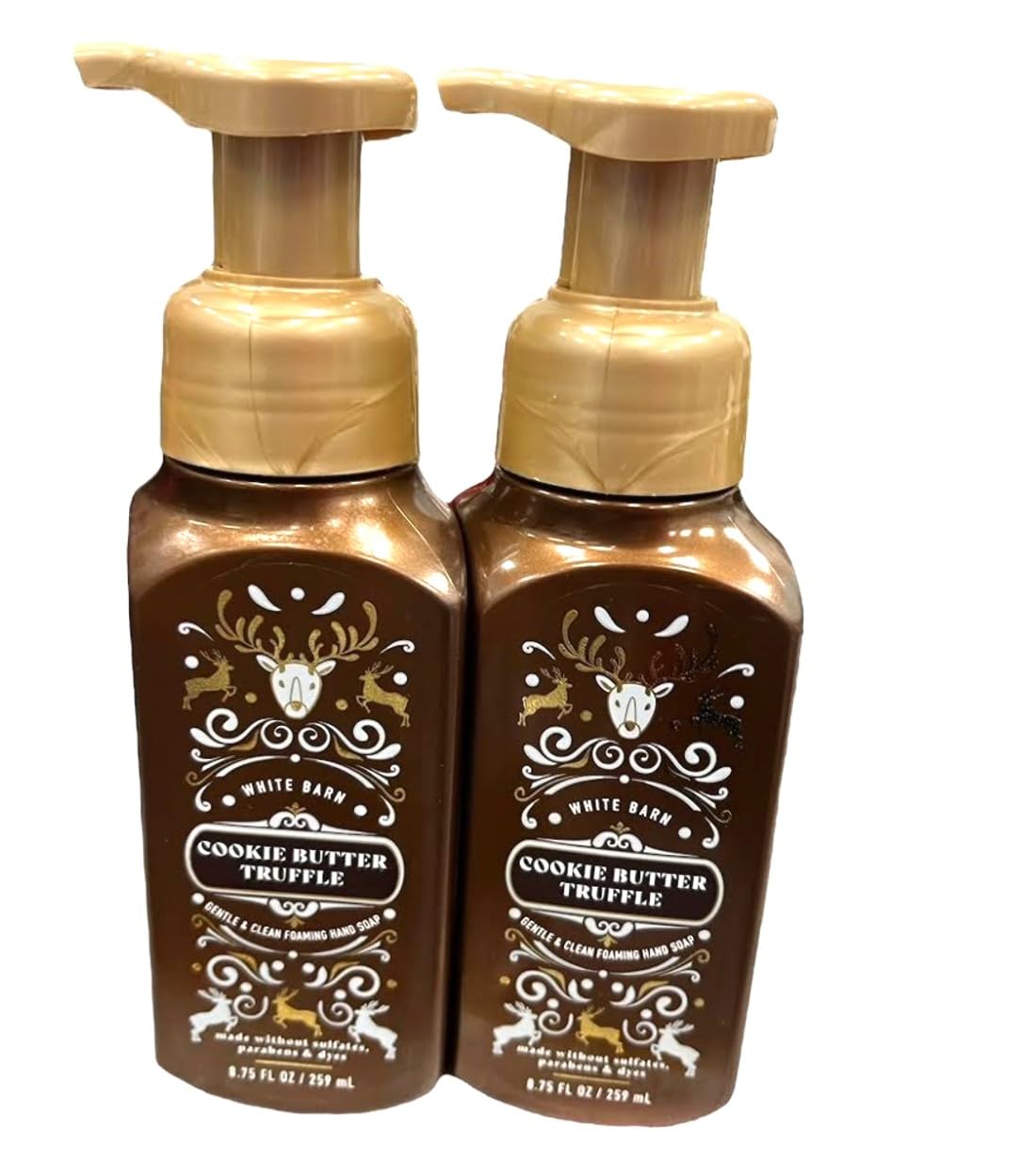 Bath & Body Works Cookie Butter Truffle foaming hand soap bottles, gentle cleansing with a cozy aroma