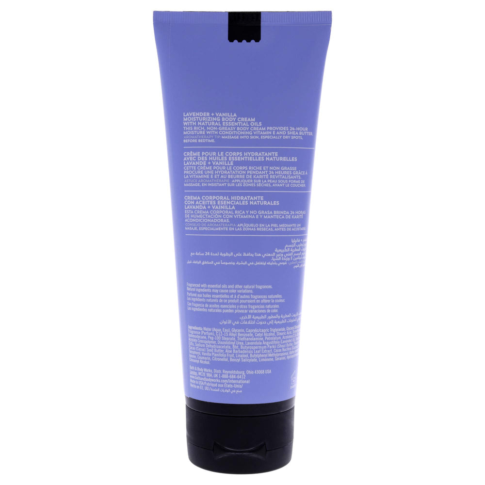 Bath & Body Works crema corporal lavanda vainilla, textura rica para piel suave y nutrida.