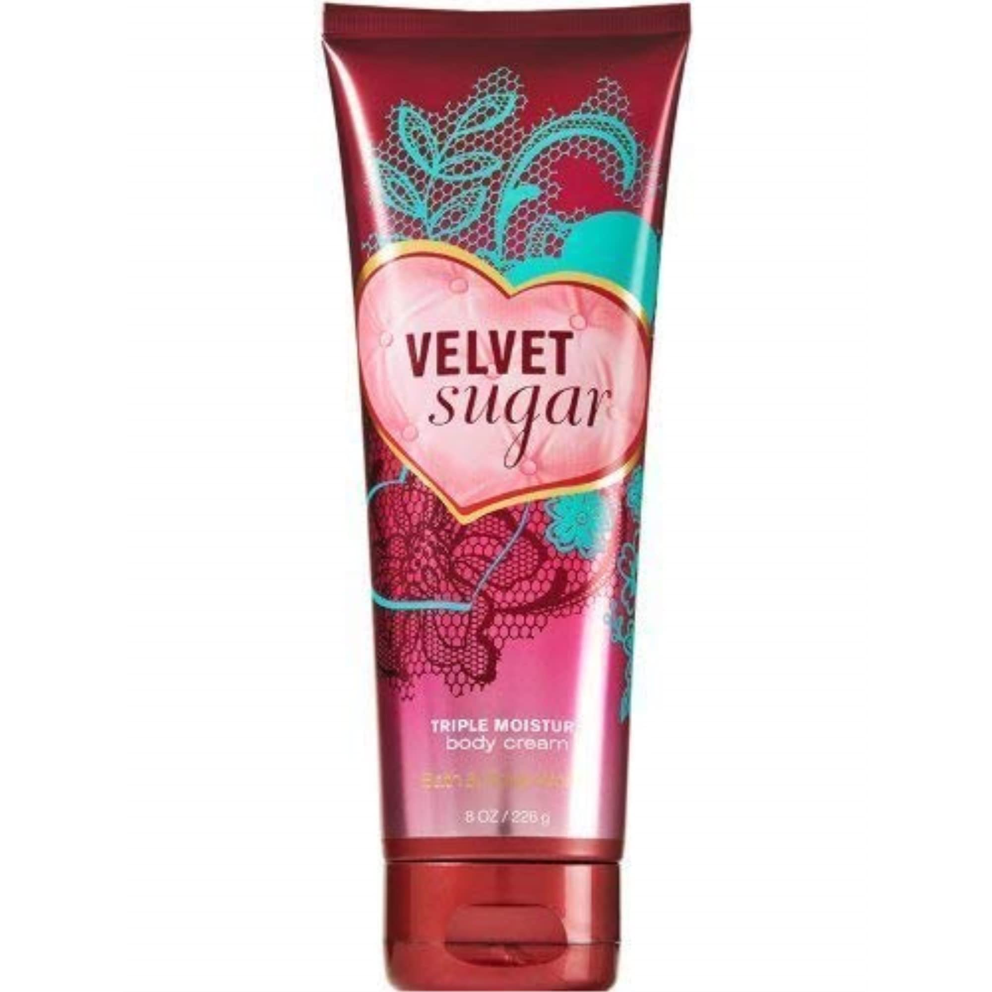 Bath & Body Works Velvet Sugar crema corporal, textura sedosa para uso diario y piel nutrida.