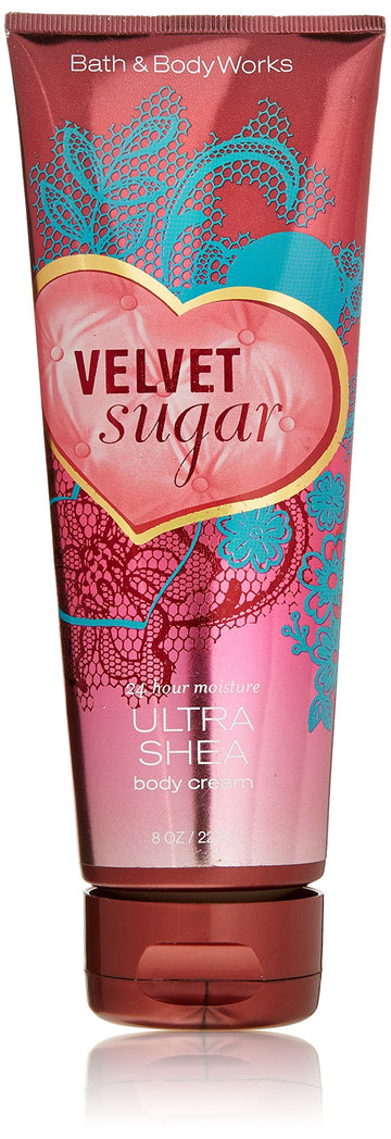 Bath & Body Works Velvet Sugar crema corporal Ultra Shea, hidratación intensa que perdura todo el día.
