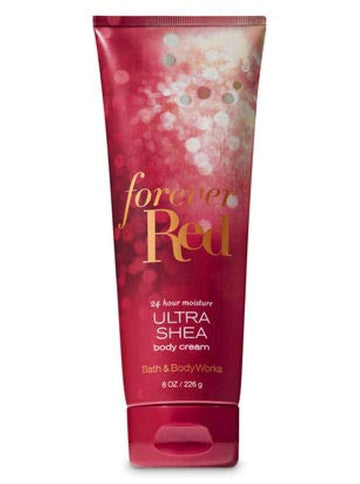 Forever Red de Bath & Body Works, textura crema seda para piel suave y nutrida