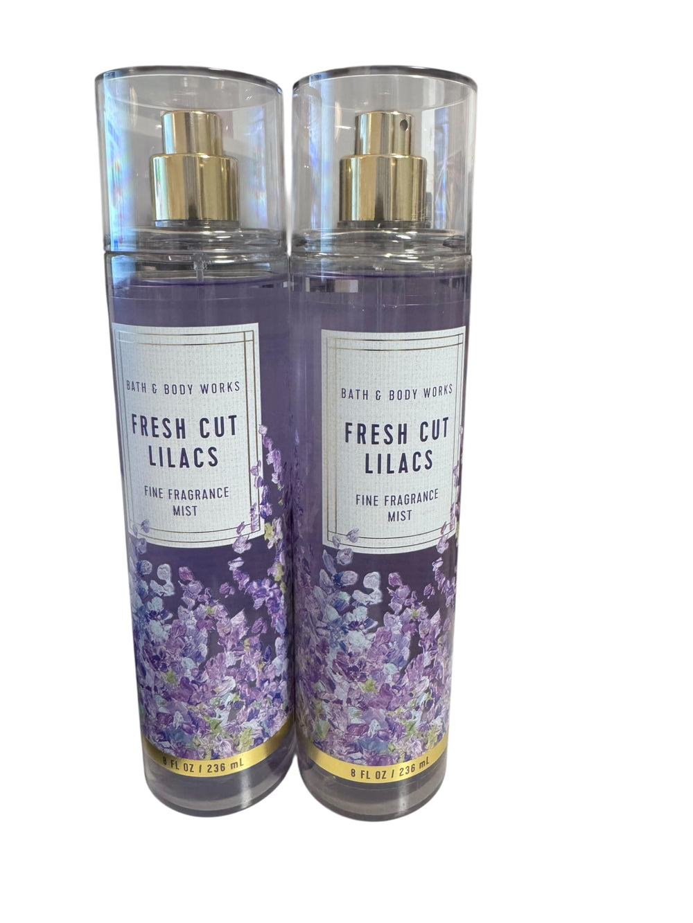 Bath and Body Works Fresh Cut Lilacs spray mist; crisp floral scent on skin throughout the day.