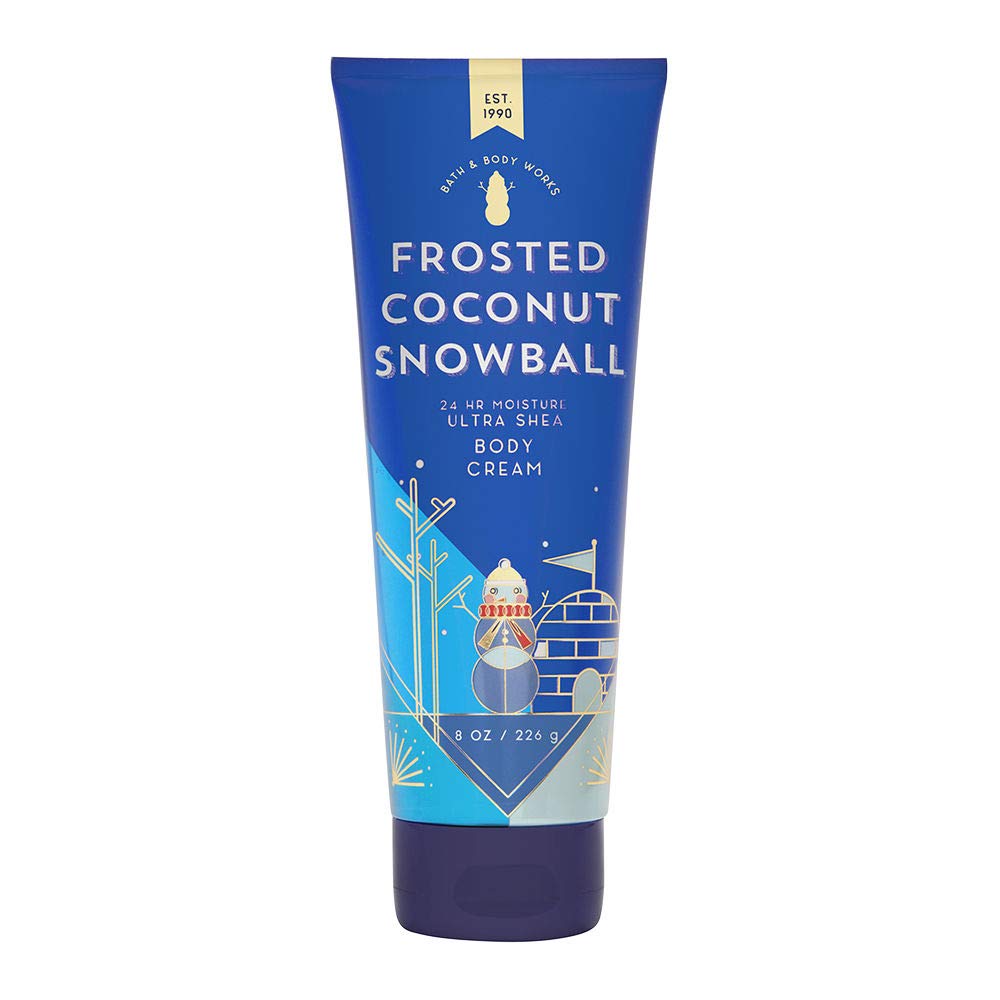 Bath & Body Works Frosted Coconut Snowball crema Ultra Shea para piel suave y nutrida.