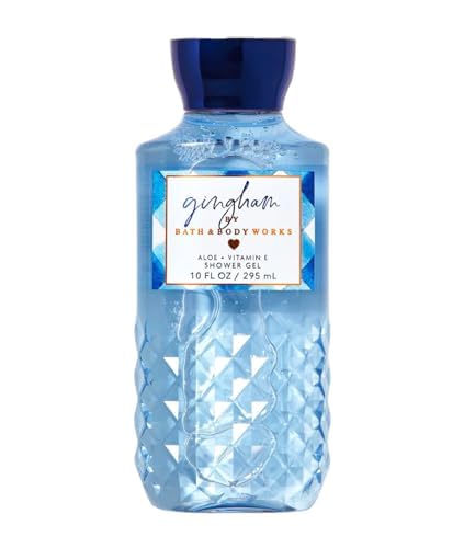 Bath & Body Works Gingham, diseño de etiqueta de la botella, fragancias frescas para el uso diario.