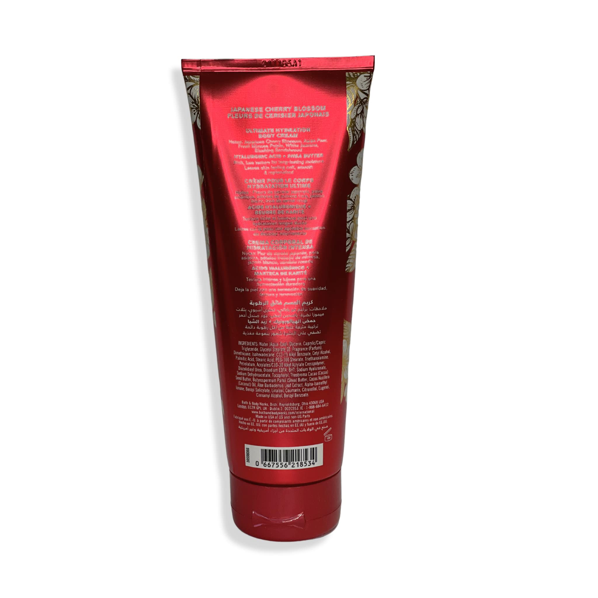 Bath & Body Works Japanese Cherry Blossom label close-up showing trusted fragrance